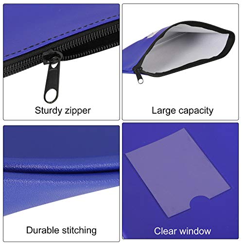 Sinzip 4 Pack Money Bags - Heavy Duty Leatherette Security Wallets with Clear Window, Coin & Cash Bags, Tool Pouch - Assorted Colors (4 Pack Turquoise) - Thumbnail 5