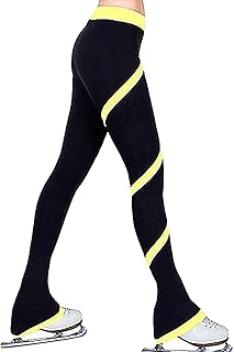 Youthful flying Chaqueta de Patinaje Artístico para Mujer y Niña Pantalones de Gimnasia(Size:M,Color:Amarillo)