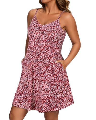 Image of JOELLYUS Womens Spaghetti Strap Dress Summer Dresses Beach Cover Ups Casual Sundresses with Pockets 2026