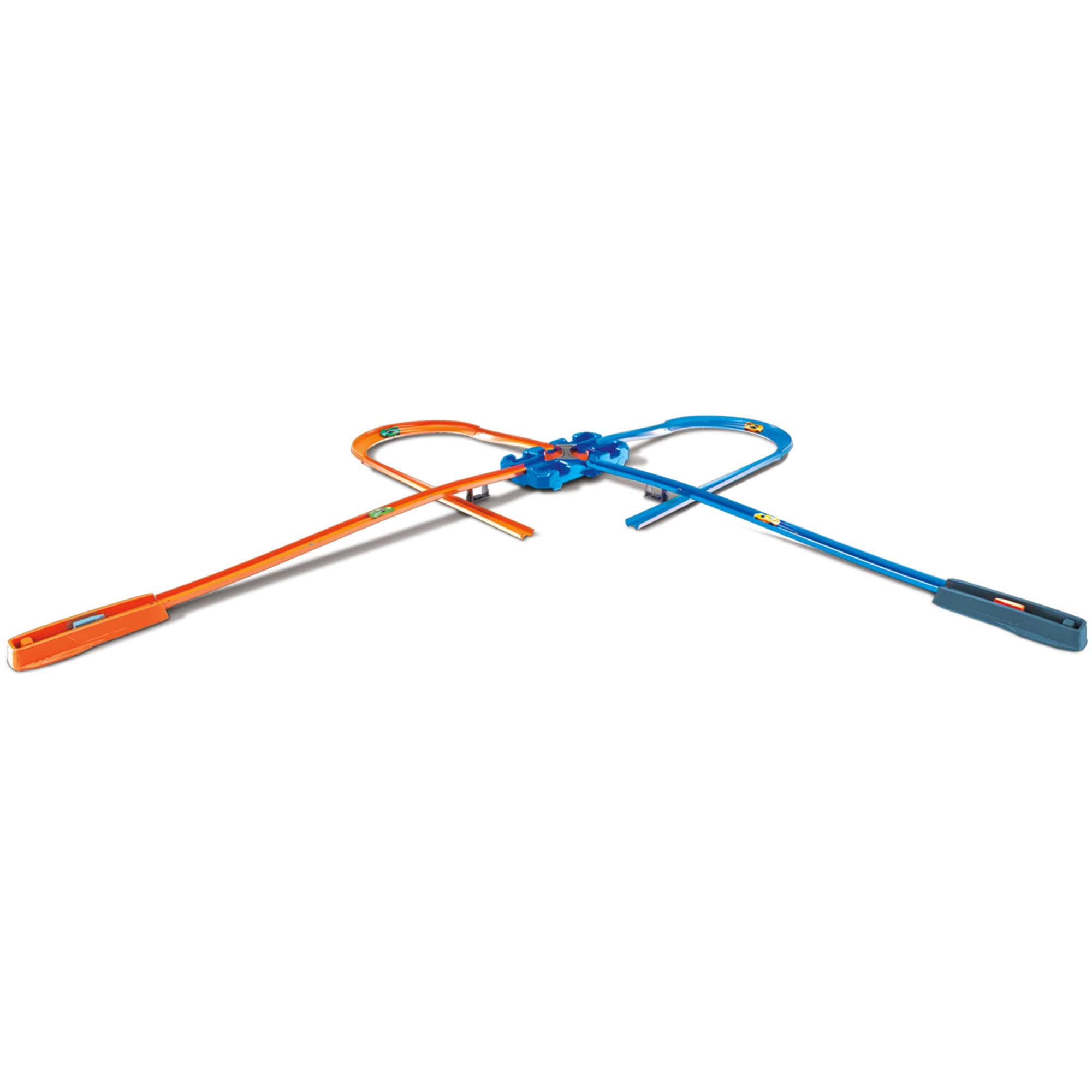 Hot Wheels Deluxe Stunt Box Track Builder Zestaw do Zabawy, Niebieski/Pomarańczowy, Od 6 lat