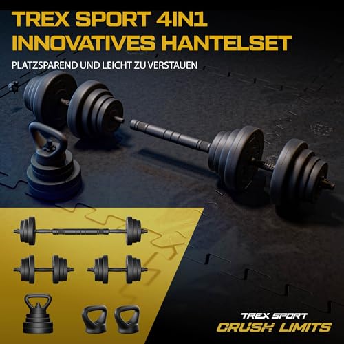 Hanteln Set | 4in1 Set Kurzhanteln Langhantel, Liegestütze & Kettlebell | 20kg 40kg Hantelset Dumbbell Set mit Verbindungsrohr – Bild 6