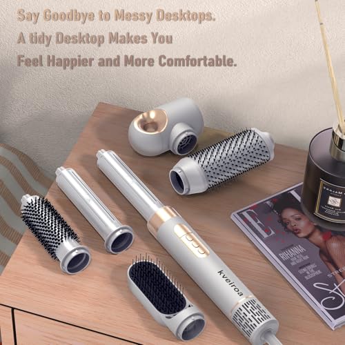 6 in 1 Hot Air Brush & Hair Dryer–High-Speed Hair Dryer Brush with Auto Wrap Curlers, Hot Air Styler Wrap Fast Drying & Frizz-Free Styling, No Heat Damage, Volumizing with Travel Bag — view 5