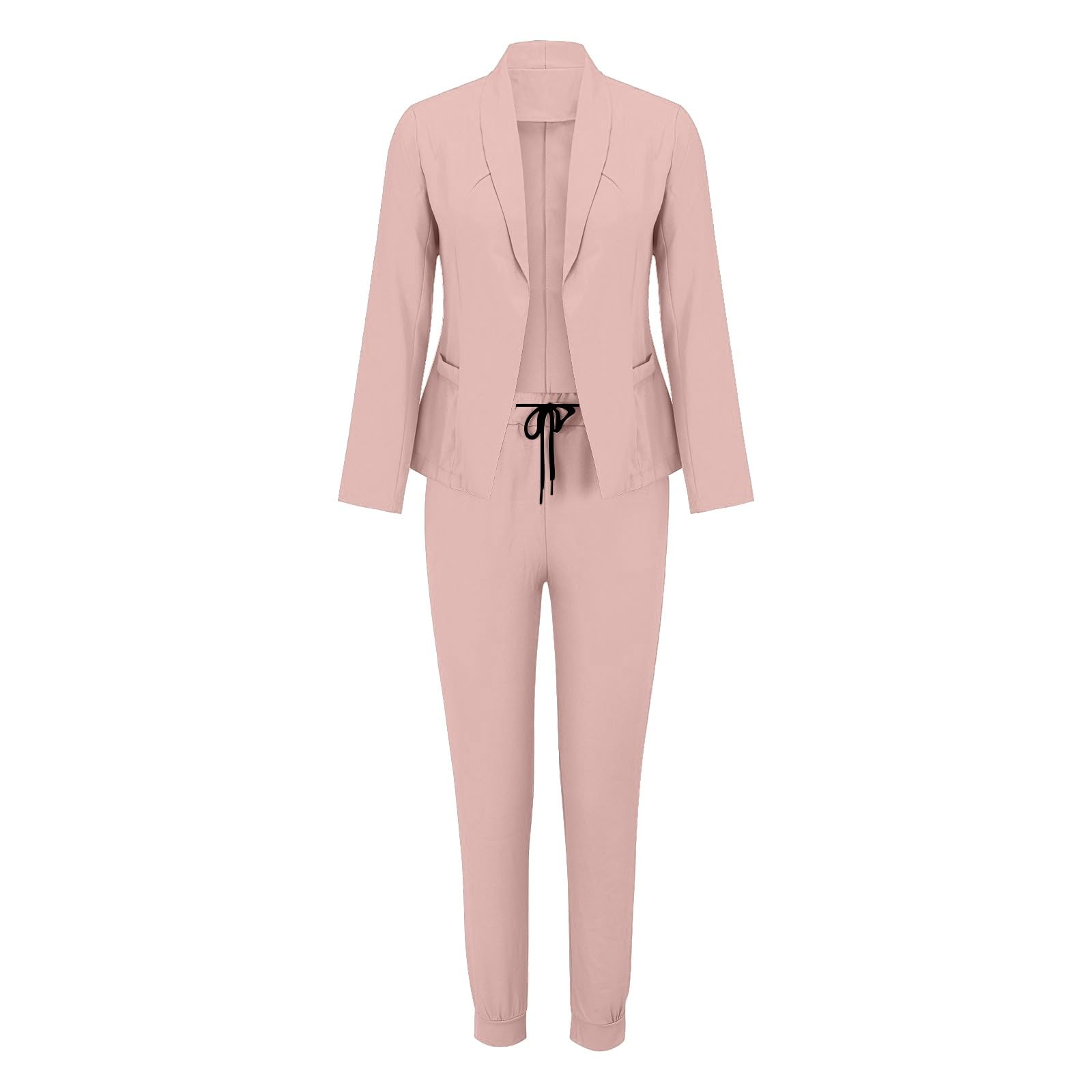 Costume pour femme Curvy 2 pièces élégant complet pour femme à manches longues bureau Blazer léger avec pantalon et blazer de cérémonie avec pantalon et jupe