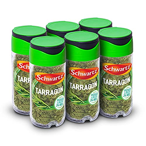 Schwartz Tarragon 5 G | Jar | Pack of 6 | Sweet, Warm and Liquorice Flavours | an Essential for Adding Delicious Flavour to a Variety of Dishes | Picked & Dried in 24H