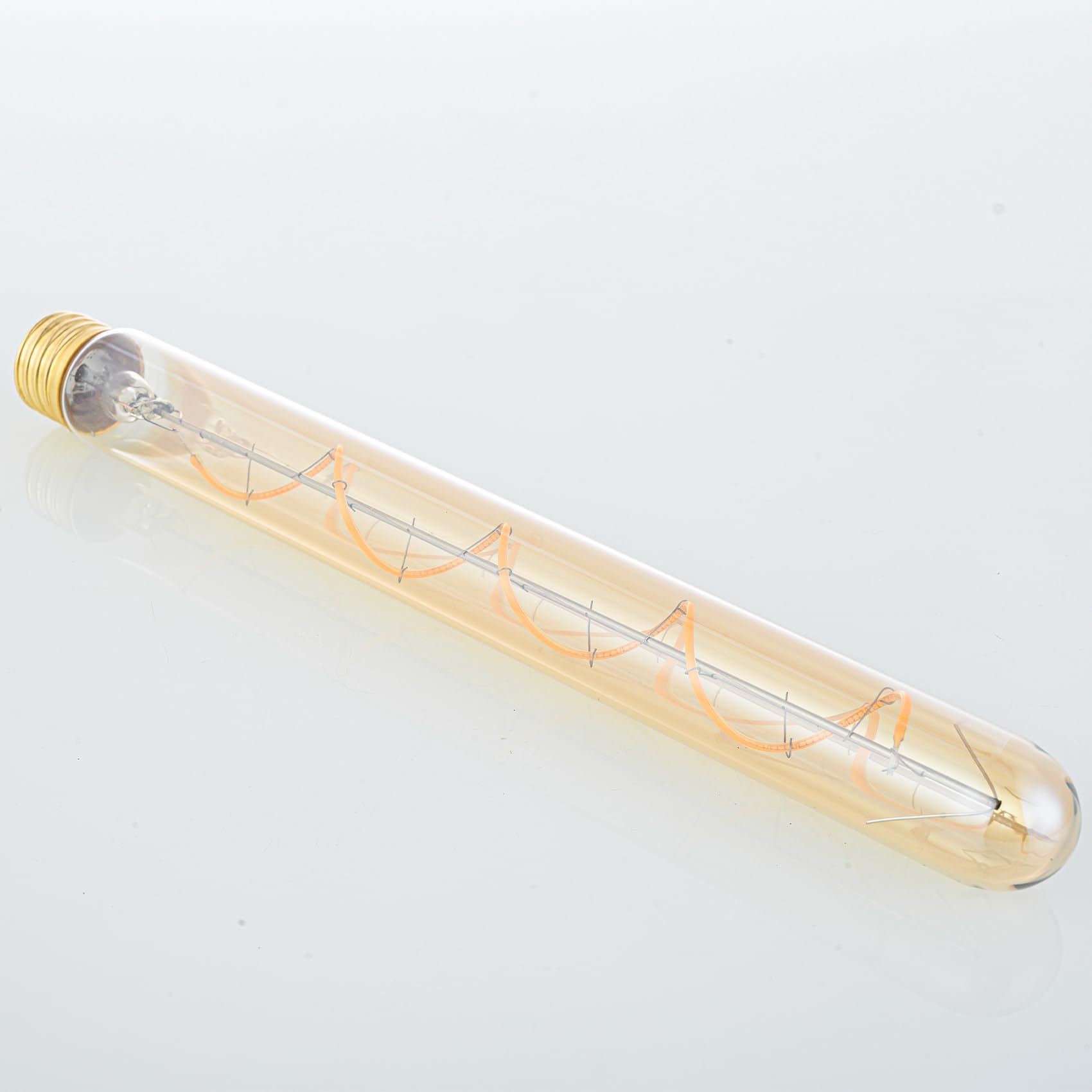 T300 T10 Long Tubular Light Bulb 40 Watt Equivalent E26 Base Amber Vintage Edison Bulb 4W Dimmable Tubular — view 4