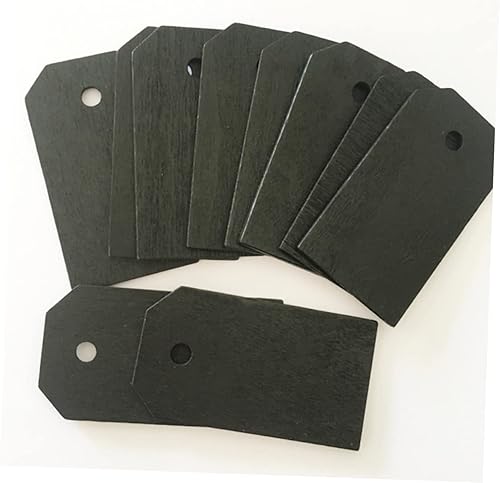 Miniatura 7 de Didiseaon Caballete de pizarra para decoración de Navidad, 20 piezas, letrero colgante de pizarra para manualidades, pequeña pizarra, aserrín,