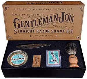 Straight Razor Shaving Kit | Vintage Wet Shave Grooming Set for Men - Includes: Straight Edge Razor, Hair Shaving Brush, Alum Block, Shave Soap, Bowl & Double Edge Razor Blades