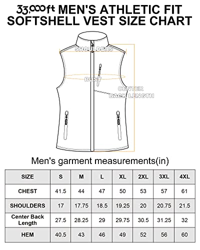 33,000Ft Men's Windproof Lightweight Golf Vest Outerwear With Pockets, Softshell Sleeveless Jacket For Running Hiking Sports #TOP5
