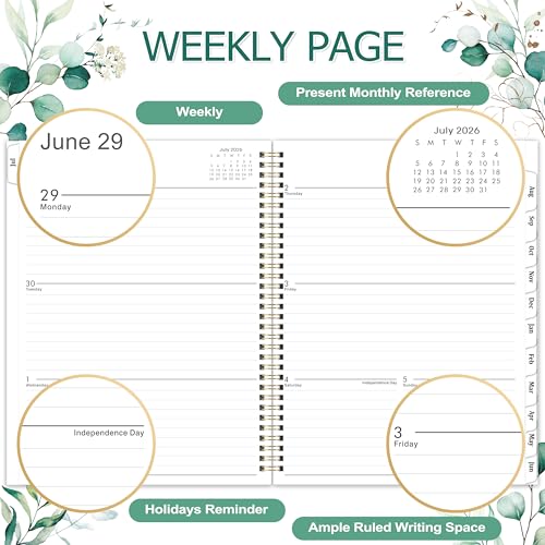 Planner 2026-2027 - 9" x 11" Planner 2026-2027 Weekly and Monthly, from JUL. 2026 to JUN. 2027, 26-27 Academic Planner with Tab, Twin-Wire Binding, Inner Pocket — view 4