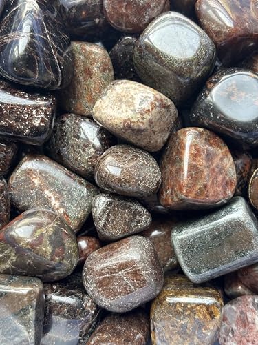 Image of Tumbled Stones, Natural Crystal Healing Stones, Home Office Decor, Aquarium Decorative Pebbles, Vase Fillers (Garnet, 50)