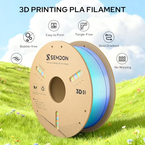 Image of 2026 New PLA Filament 1.75mm, Silk PLA Filament Multicolor Candy Rainbow PLA, High Speed 3D Printer Filament Accuracy + /- 0.02mm, 1kg Spool Fits for Most FDM Printers