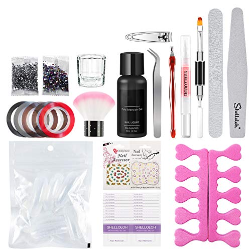 Shelloloh 6st poly Extension gel nail kit, Acrylic Nails Set 6pcs met 36W UV/LED Nagel Lamp Gel Nagels Starter handgel - Afbeelding 7