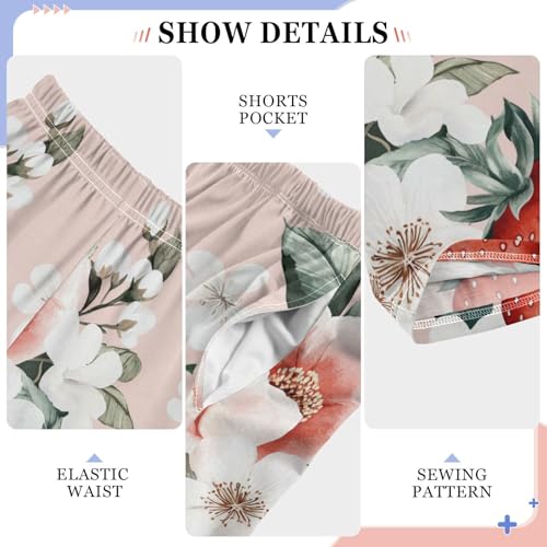 Pajama Bottoms, Pajamas Long Pant Flowers Lounge Wear Casual Pink Sleep Pants Soft Pjs Sleepwear4