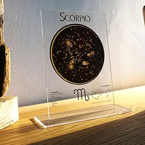 ewolds Zodiac Star Sign A5 Plaque Plate Custom Made Lovely Astrology Star Sign Gift Choose Your Horoscope Plus Mount Type Ideal Loved One Present Cover