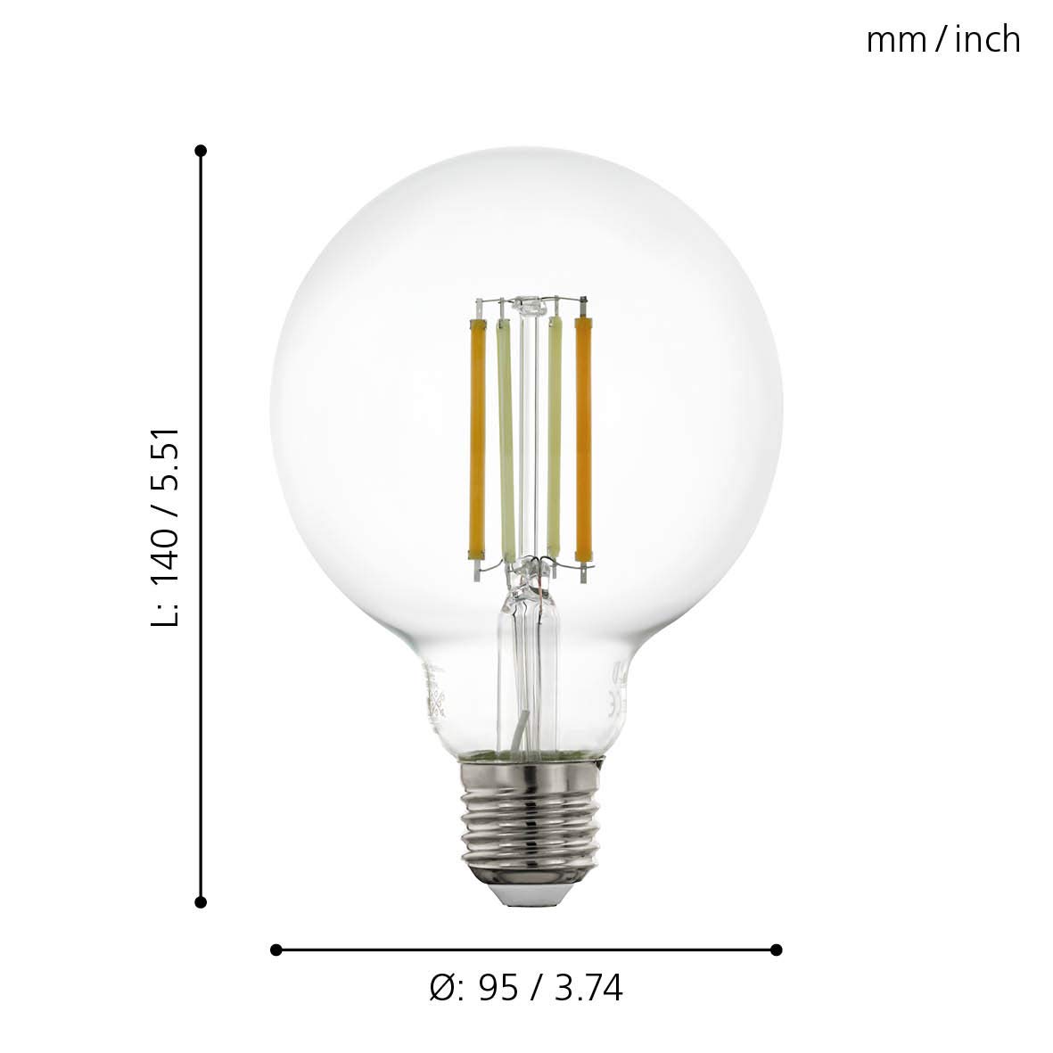 EGLO connect LED E27 lampa, Smart Home vintage żarówka przezroczysta