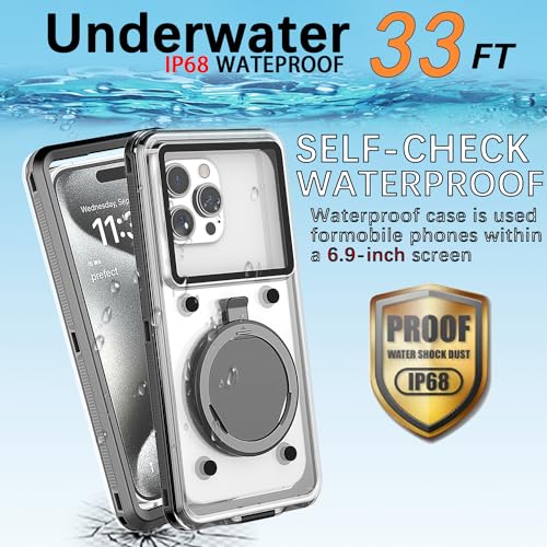 Image of 2026 Underwater Waterproof Case for iPhone 17 /16 /15 /14 /13 /12 /11 Pro Max /XR /XS /X Samsung Galaxy S24 /S23 /S22 /S21Waterproof Phone Case for Snorkeling Photo Video Teal