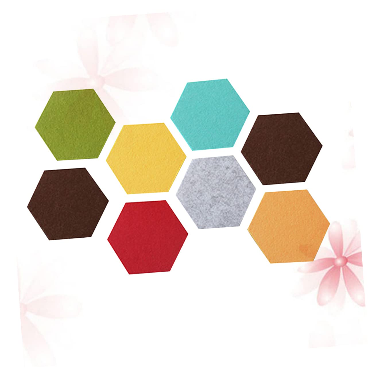 FOYTOKI DIY Wall Decor 8 Pcs Hexagon Felt Bulletin Board Self-Adhesive Wall Tiles for Classroom Photo Frame and Home Random