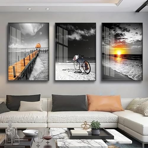 Image moderne de paysage noir et blanc 60x80cm pour maison