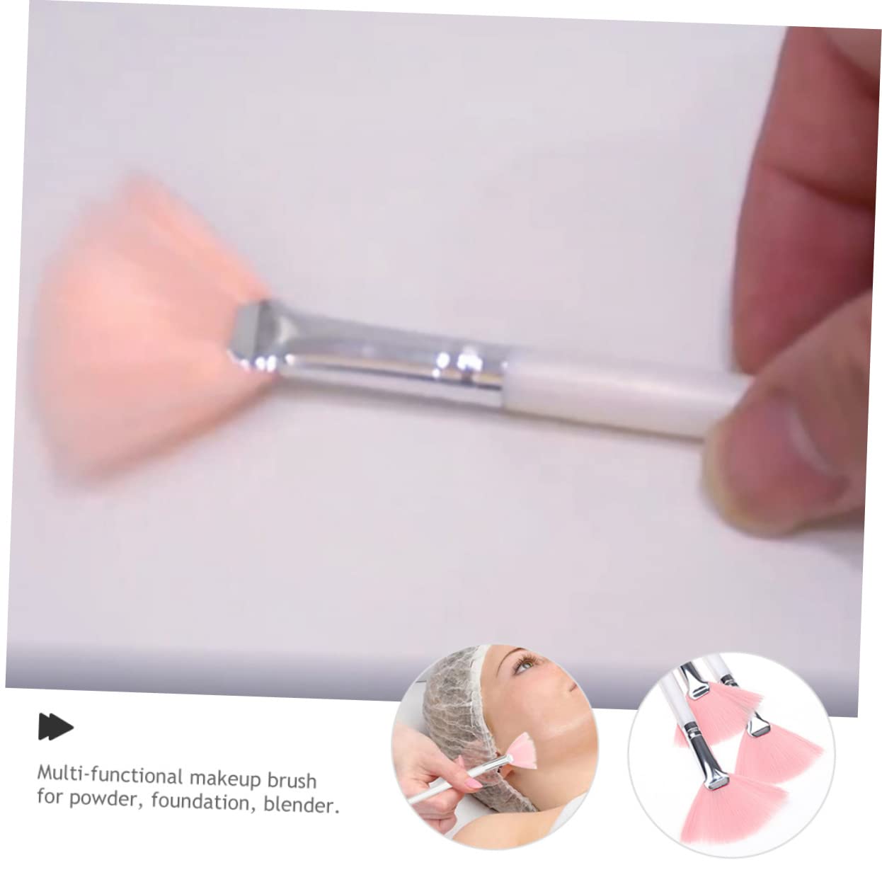FRCOLOR 24pezzi Pennelli Da Trucco Per Viso Con Manico Lungo Spazzole Morbido Per Fondotinta e Polvere Strumenti Di Bellezza Per Donne e Ragazze Applicazione Facile e Confortevole