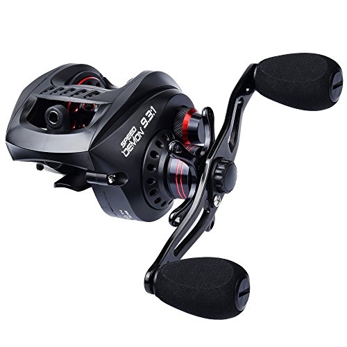 KastKing Speed Demon Baitcasting Fishing Reel – World’s Fastest Baitcaster - 9.3:1 Gear Ratio – 12+1 Shielded Ball Bearings – Carbon Fiber Drag – Affordable - New for 2017! (Left Handed)