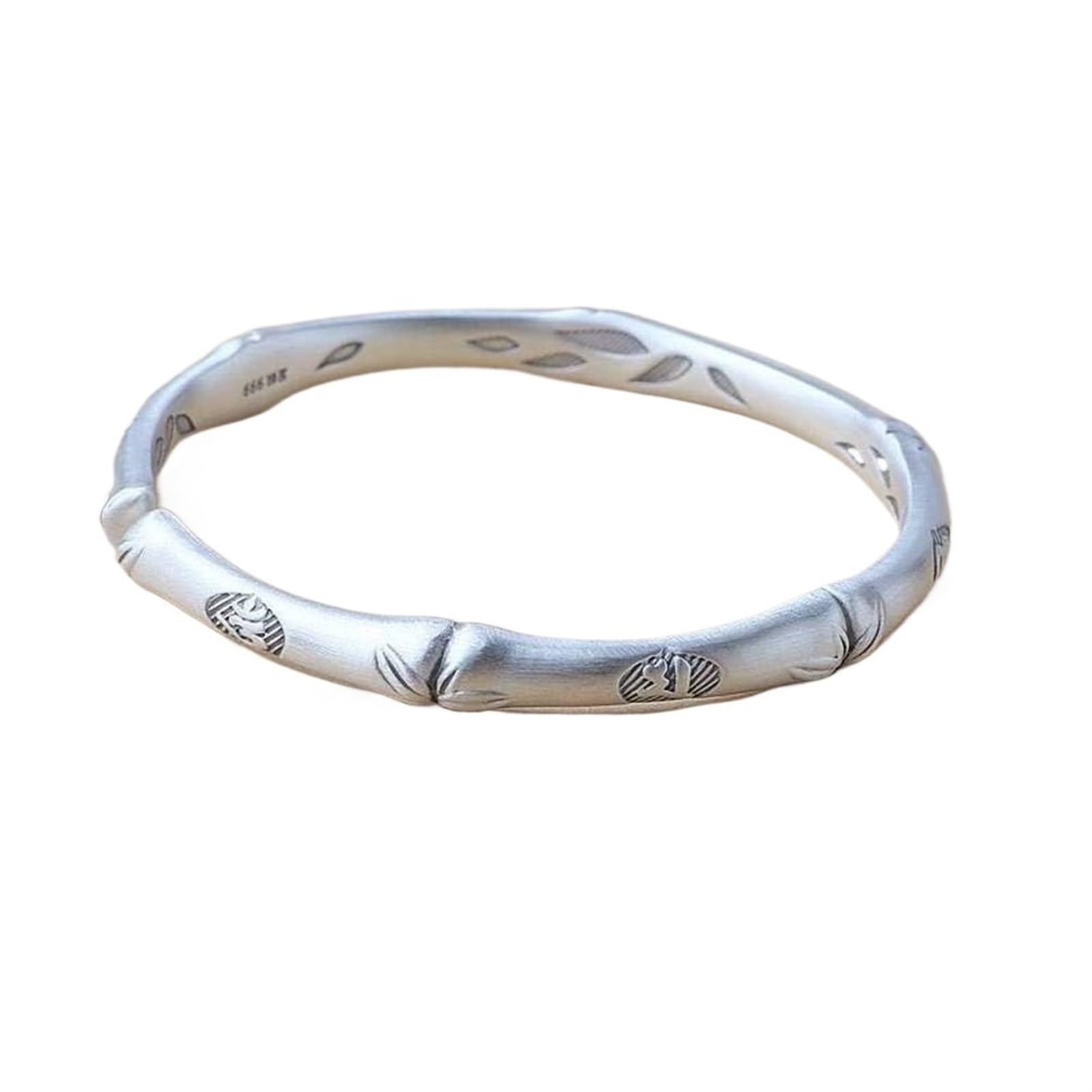 Bracciale in argento, bracciale rigido alla moda, bracciale rigido in argento 999 da donna in bambù riportato citazioni buddiste felici Bracciale in argento Nanmo Amitabha I braccialetti possono esser