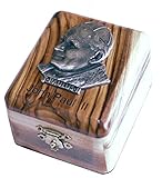 First Communion Box - Rosary Box - Bethlehem Olive wood (Metal - JPII)