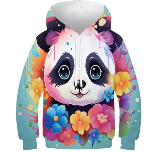 Sweat panda 3D pour ado et enfant de 10 à 12 ans à motif imprimé