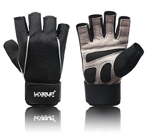 LIVEUP SPORTS Workout Gloves, Training Gloves Half-Finger Gloves for Gym Workout Crossfit Fitness Weightlifting Powerlifting, Weight Training, Biking, Cycling 1 Pair