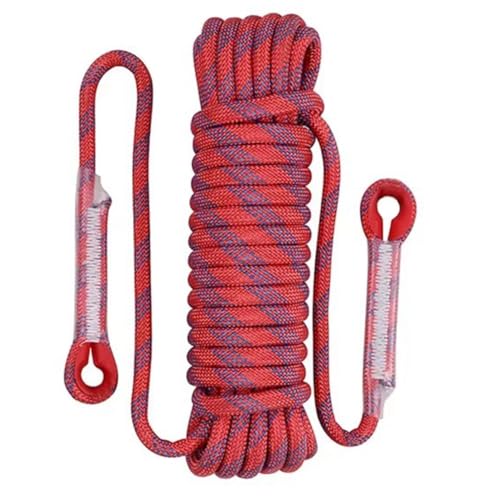 Vocdikficy 12mm Sicherheitsseil Kletterseil Statisches Bergsteigerseil Outdoor Survival Feuerleiter Autorettung Rot 10M
