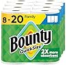 Bounty Quick Size Paper Towels, White, 8 Family Rolls = 20 Regular Rolls