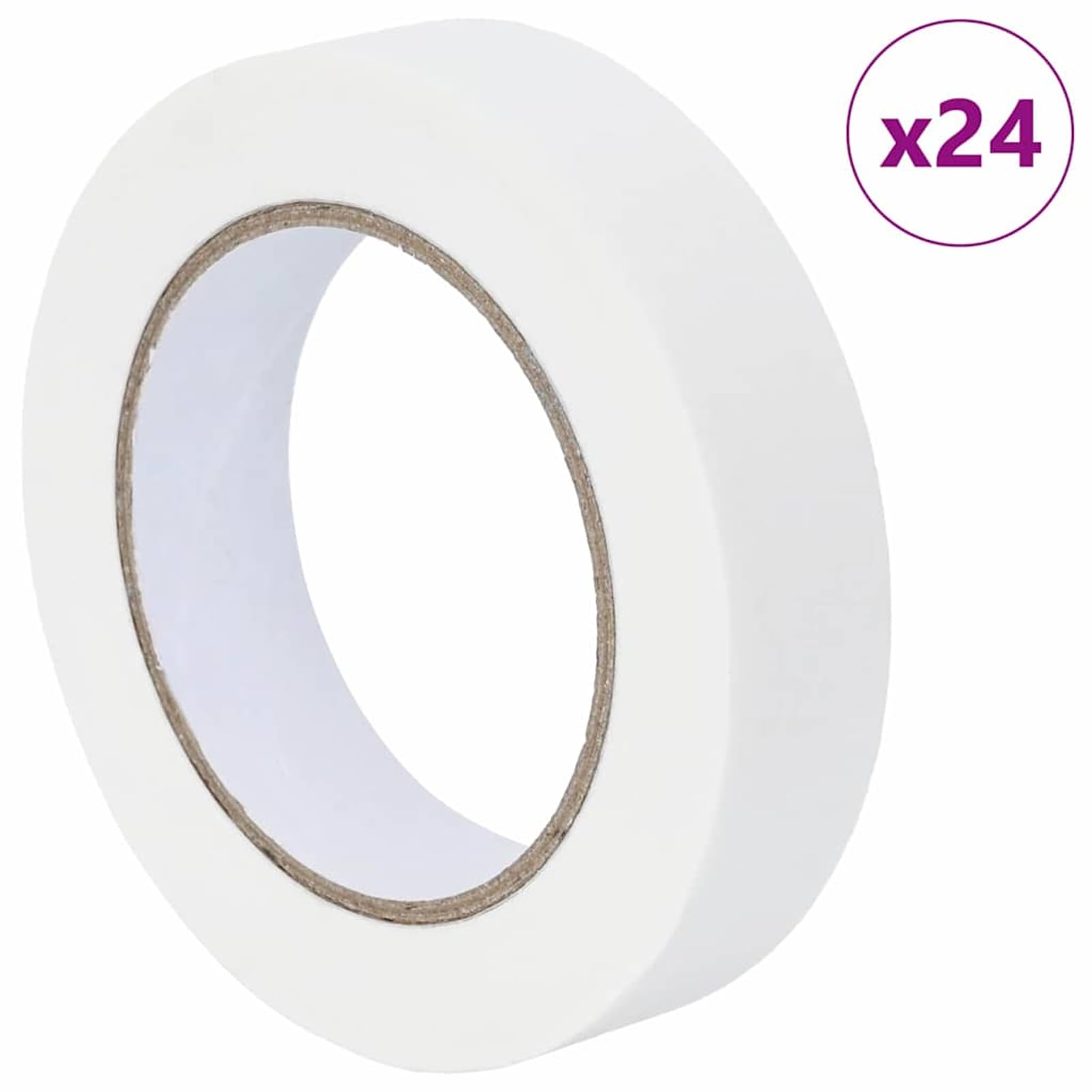 Gecheer Malerklebeband, Papier 25mm x 50m Weiß, 24 Stück, rückstandsfrei abziehbar, für Innen- und Außenanwendung, Malerarbeiten, Abkleben von Oberflächen, präzise Linien