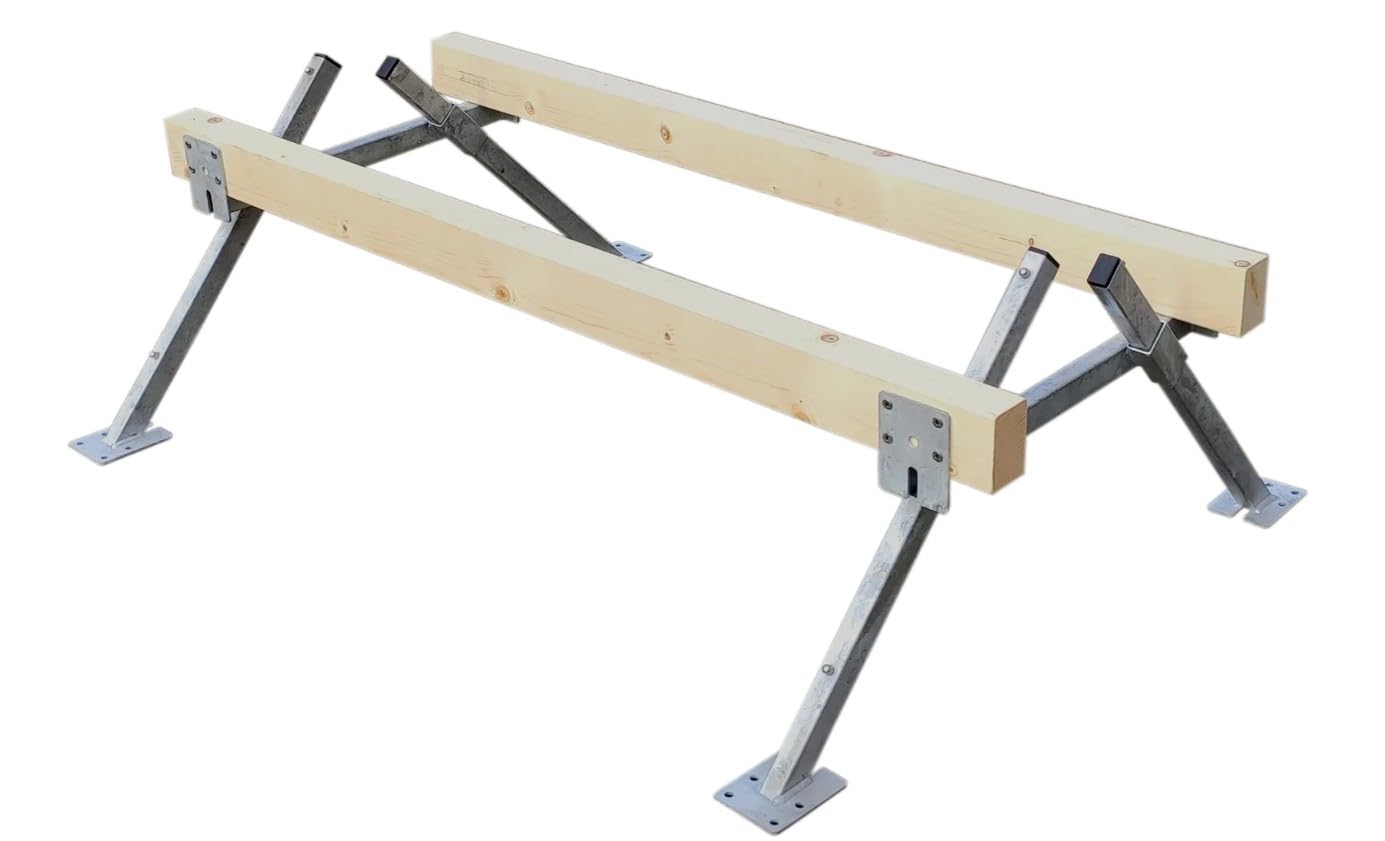 Beutenständer aus verzinktem Stahl stabiler Bienenstockständer höhenverstellbar wetterfest für Imker passend für Magazinbeuten einfacher Aufbau langlebige Konstruktion sicherer Stand im Garten robust!