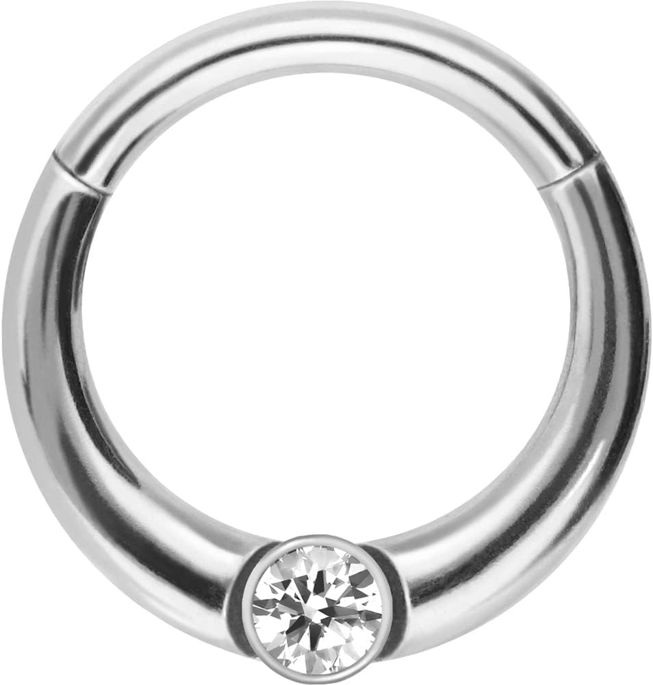 Piercing Anello Acciaio Chirurgico Con Chiusura A Scatto - Per Setto, Helix, Trago, Design Comodo E Sicuro - Foto 5