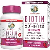 Biotin | Sugar Free | 2 Month Supply | Biotin Gummies | Biotin Vitamins for Hair Skin & Nails | Biotin Gummies for Hair Growth | Vegan | Non-GMO | Gluten Free | 60 Count