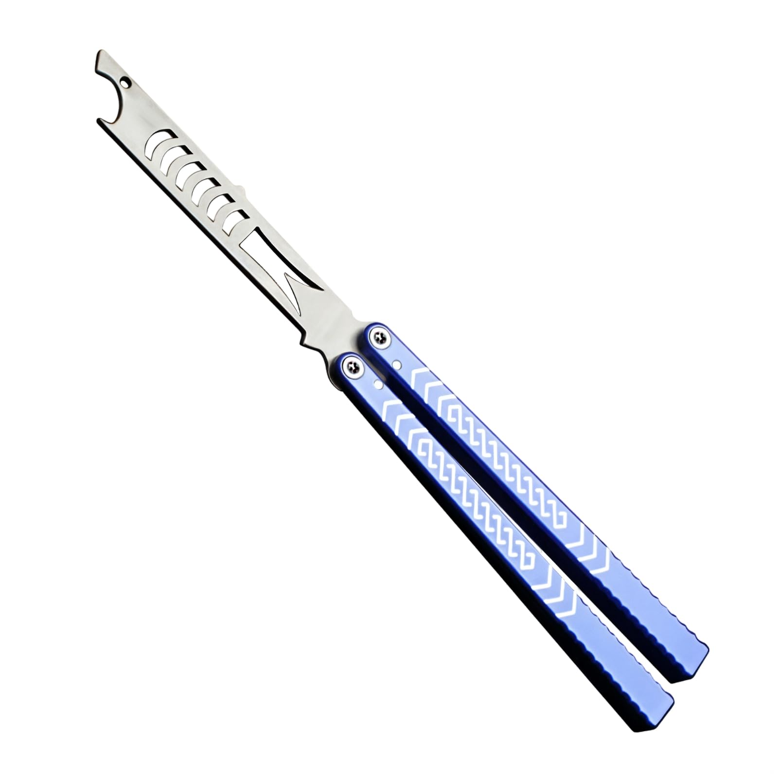 Balisong Trainer en aluminium 9,8 avec bords fins pour travaux manuels, rotation en douceur de 180°, design pivotant en une seule pièce, entraîneur de qualité professionnelle
