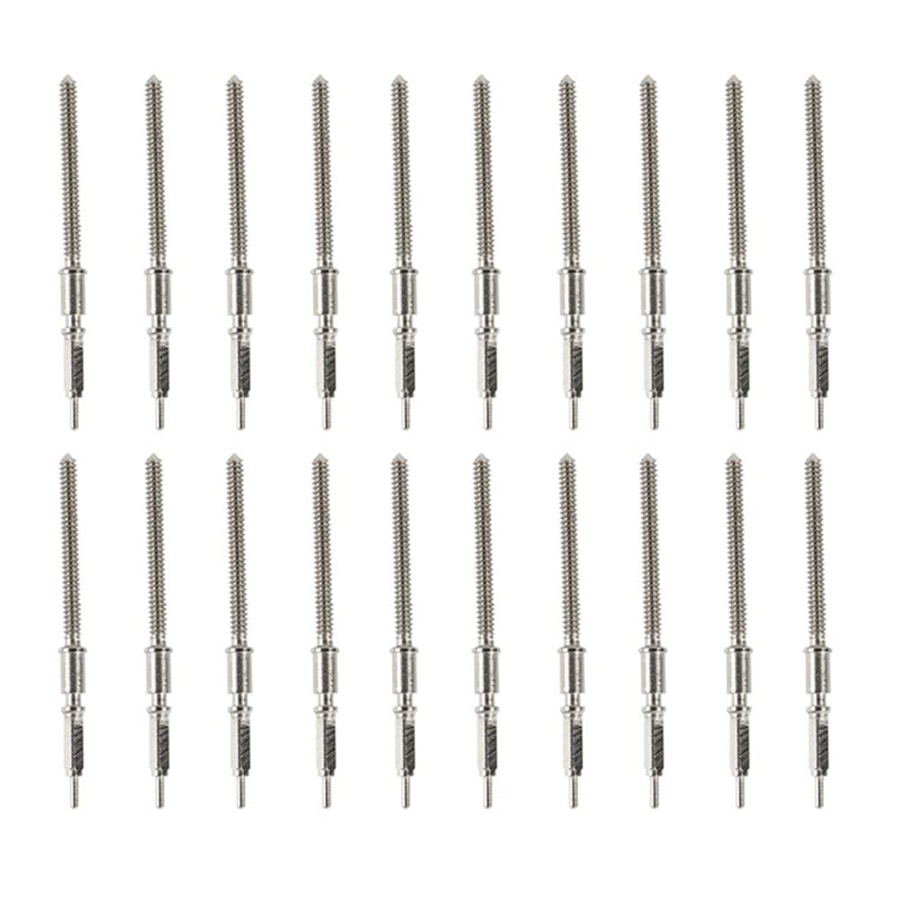 Lot de 20 tiges de Remontoir de Montre de Rechange pour ETA 2824-2 2834-2 2836-2 Outils de réparation de Mouvement de Montre, Argent(