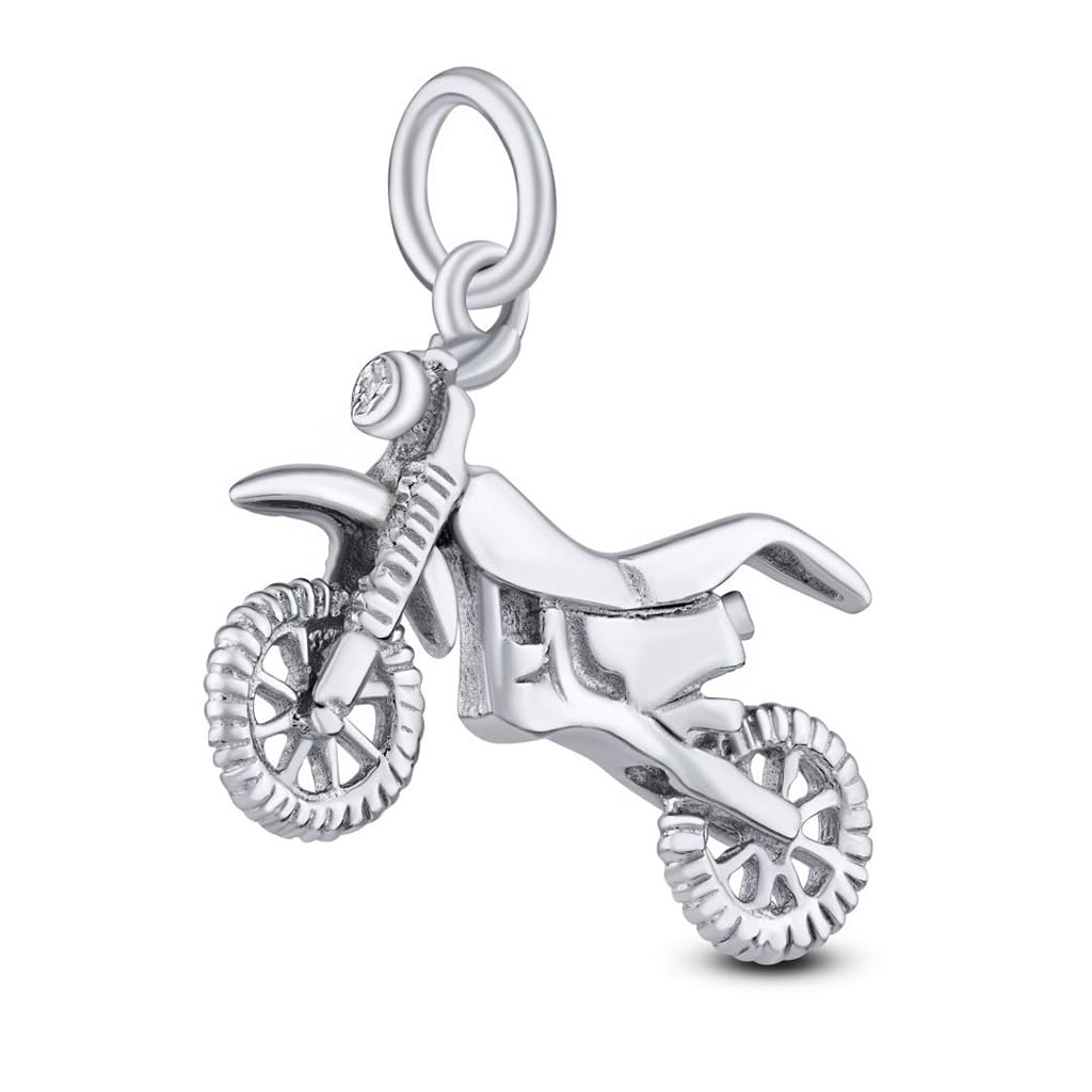 SILVEGO - Pendentif Homme - Argent 925/1000 - Moto Cross