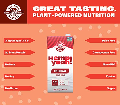 Manitoba Harvest Hemp Yeah! Hemp Milk Original 32 oz (Pack of 6)