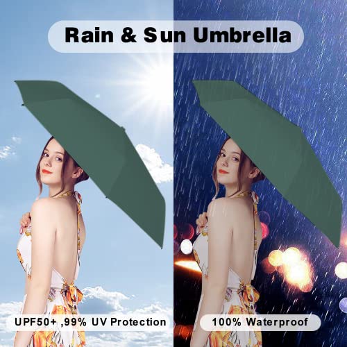 Image of Mini Travel Sun Umbrella for Purse With Case,Small Compact UV Umbrella Protection Sun,Lightweight Portable Parasol Windproof for Women Men Kids