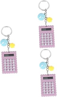 VILLCASE 3Pcs Calculadora De Bolso Calculadora Infantil Papelaria Para Calculadora Pequena Calculadora Básica Calculadora Minúscula Chaveiro Calculadora Chaveiro Roxo Criança Pvc