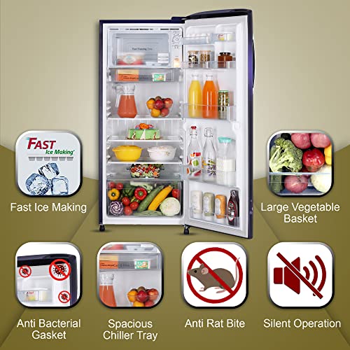 Image of LG 224 L 4 Star Inverter Direct-Cool Single Door Refrigerator Appliance (GL-B241APVY, Purple Victoria, Moist 'N' Fresh)