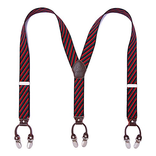 Heavy Duty Men Suspenders,Lemanda Suspenders for Men Big and Tall Adjustable Wear Resistance 1.4 Inches Wide Y-shaped Shirt Suspenders