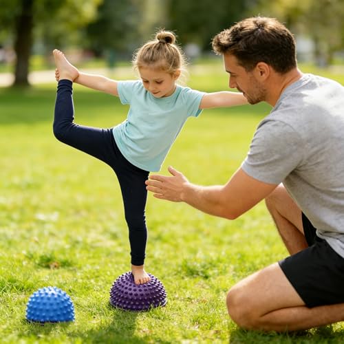 DXIA 2Pcs Balance-Igel Fitness Halbkugel, Sport Kissen für Balancetraining Koordinationstraining, 16 cm Massageball Igelball für Kinder & Erwachsene Fördert Koordination