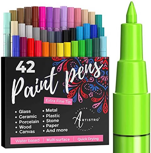 Acrylic Paint Pens 42 Acrylic Paint Markers Extra Fine Tip Paint Pens 0 7mm Great For