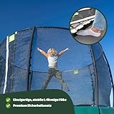EXIT Toys Lotus Premium Trampolin - ø366cm - Mit Fußschutzsystem - Trampolin mit Extra Starkem und Stabilem Rahmen - Lange Federn für Erfahrene Springer - Wasserfest - Grün - 2