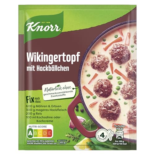 Knorr Fix Würzmischung Wikingertopf mit Hackbällchen für ein leckeres Gericht mit Hackfleisch ohne geschmacksverstärkende Zusatzstoffe 23x 30 g