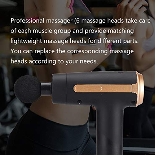 Pistola de Massagem, Massageador Portátil Portátil de Tecido Profundo, 20 Velocidades e 6 Conversão