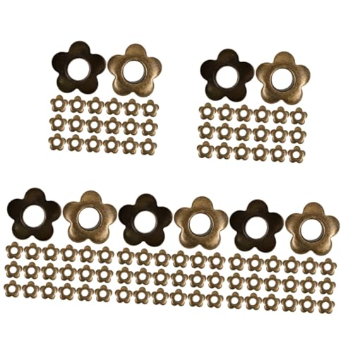 Boutons œillets fleur de prunier et fournitures de réparation de bottes en fer Light Brown