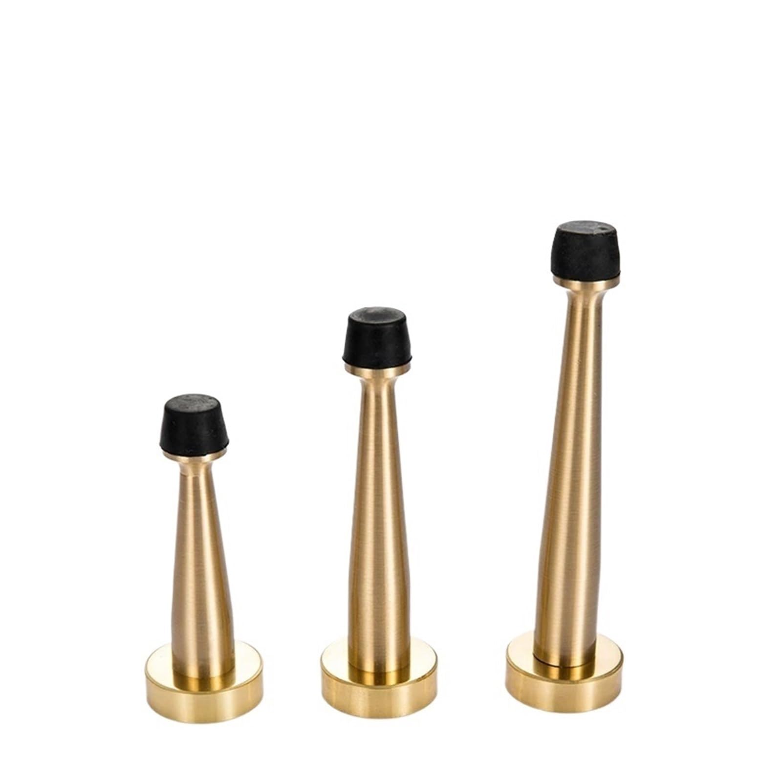 Kiddibubzi One Color Brass Door Stopper Bathroom Door Stop Heavy Duty Floor Wall Mount Bumper Non-Magnetic Door Holder Catch Door Hardware(120Mm)