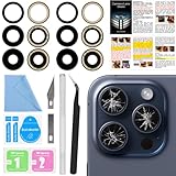 2 PCS for ASDAWN Back Rear Camera Lens Glass Replacement for iPhone 15 Pro 6.1 Inches with Pre-Installed Adhesive, ASDAWN Back Camera Lens Glass kit with Installation Manual + Repair Tool Set